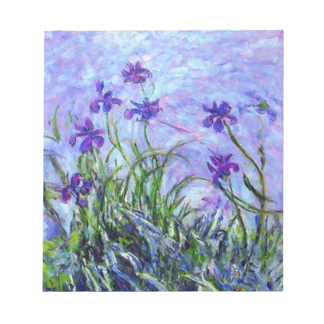 Monet Lilac Irises Notepad (Front)