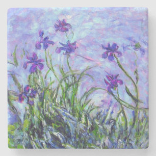 Monet Lilac Irises Stone Coaster