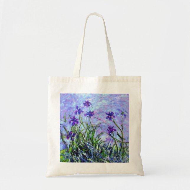 Monet Lilac Irises Tote Bag (Front)