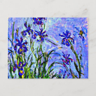 Monet - Lilacs Irises, famous painting,  Postcard