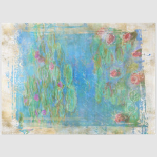 ** Monet Lily Pond Floral Vintage Decoupage AR23   Tissue Paper