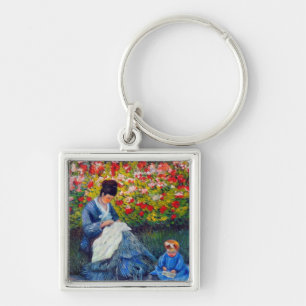 Monet Mother and Child in Garden Key Ring