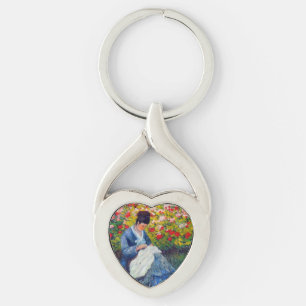 Monet Mother and Child in Garden Key Ring