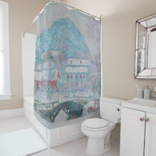 Monet - Norway, Sandviken Village in the Snow Shower Curtain