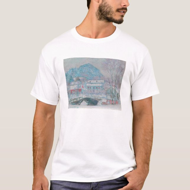 Monet - Norway, Sandviken Village in the Snow T-Shirt (Front)