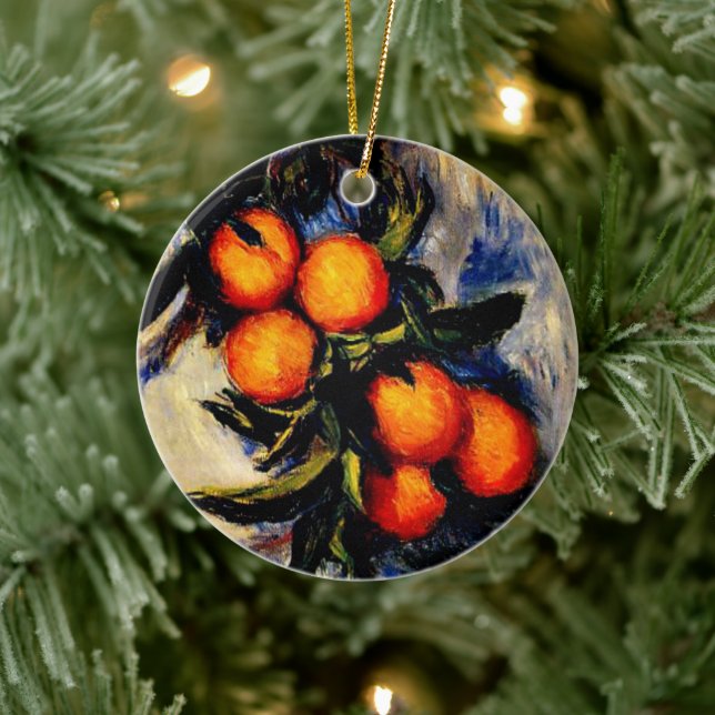 Monet - Orange Branch Bearing Fruit Ceramic Ornament (Tree)