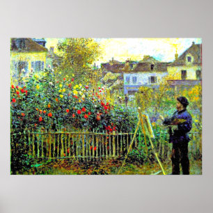Monet Painting in his Garden at Argenteuil Poster