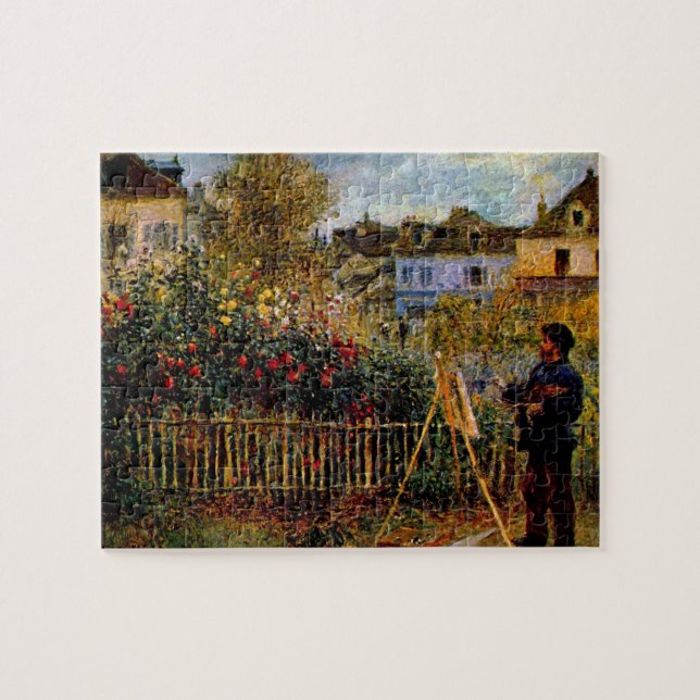 Monet painting in his garden by Claude Monet Jigsaw Puzzle (Horizontal)