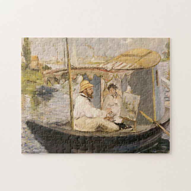 Monet Painting in His Studio Boat | Édouard Manet Jigsaw Puzzle (Horizontal)