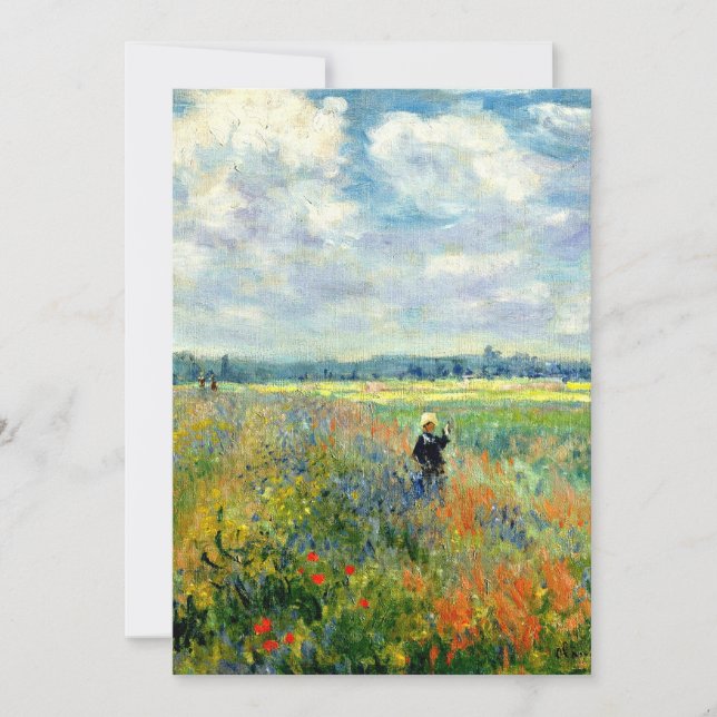 Monet painting, Poppy Field, Argenteuil, Card (Front)