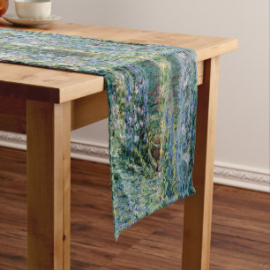 Monet Painting Water Lilies Pond Emerald Green Medium Table Runner