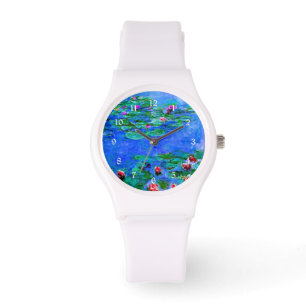 Monet painting: Water Lilies, Red artwork Watch