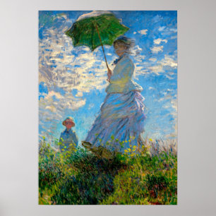 Monet Parasol Woman Painting Artwork Poster