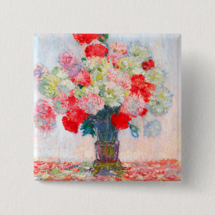Monet Peonies 15 Cm Square Badge