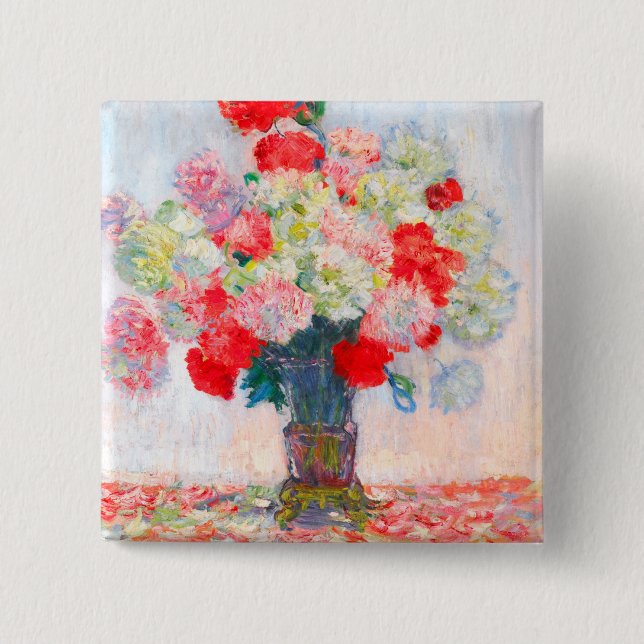 Monet Peonies 15 Cm Square Badge (Front)