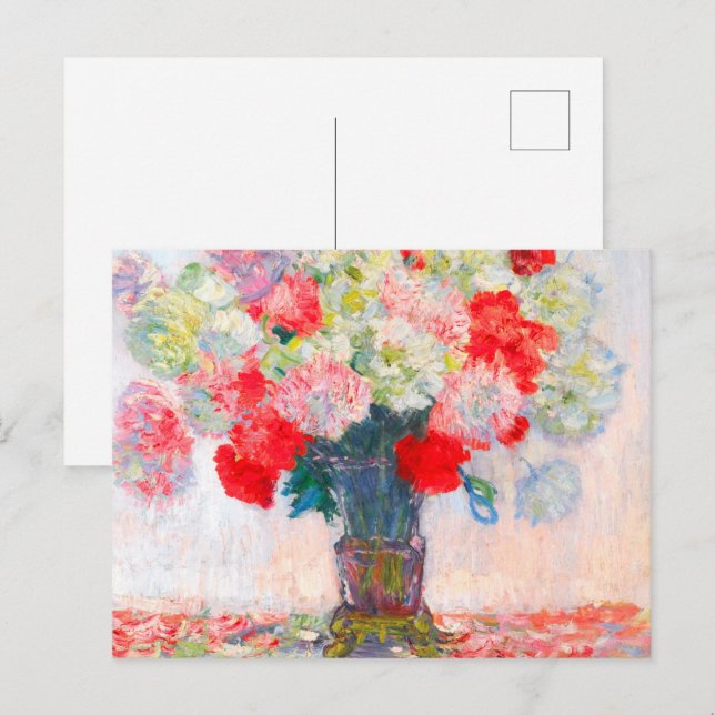 Monet Peonies Announcement Postcard (Front/Back)