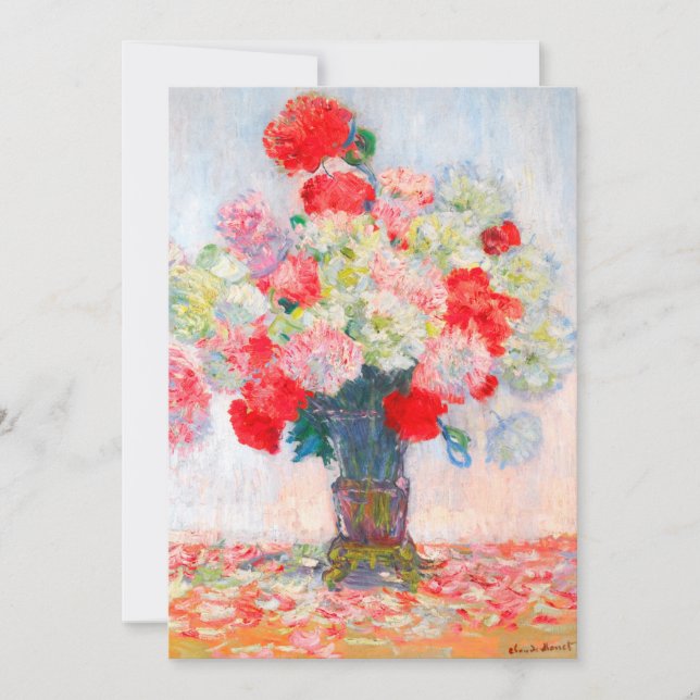 Monet Peonies Invitation (Front)