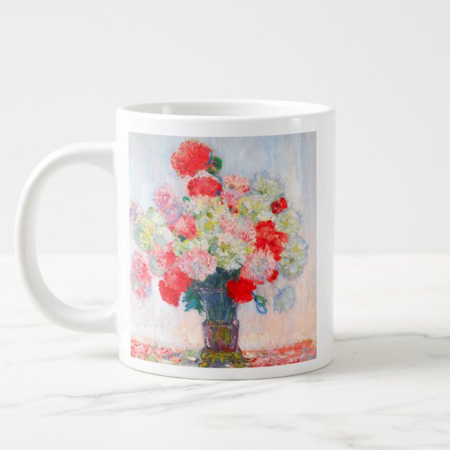 Monet Peonies Large Coffee Mug (Left)