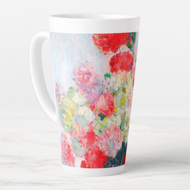 Monet Peonies Latte Mug (Left Angle)