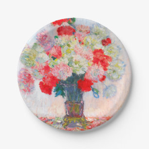 Monet Peonies Paper Plate
