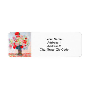 Monet Peonies Return Address Label