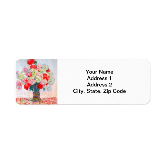 Monet Peonies Return Address Label (Front)