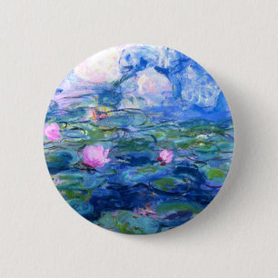 Monet Pink Water Lilies 6 Cm Round Badge