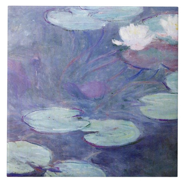 Monet - Pink Water-Lilies Ceramic Tile (Front)