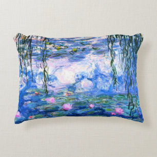 Monet Pink Water Lilies Decorative Cushion