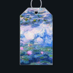 Monet Pink Water Lilies  Gift Tags<br><div class="desc">A Monet pink water lilies gift tag featuring beautiful pink water lilies floating in a calm blue pond with lily pads. A great Monet gift for fans of impressionism and French art. Serene nature impressionism with lovely flowers and scenic pond landscape.</div>