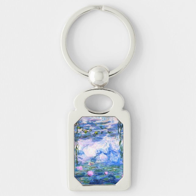 Monet Pink Water Lilies  Key Ring (Front)
