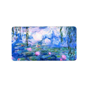 Monet Pink Water Lilies  Label