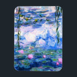 Monet Pink Water Lilies  Magnet<br><div class="desc">A Monet pink water lilies flexible photo magnet featuring beautiful pink water lilies floating in a calm blue pond with lily pads. A great Monet gift for fans of impressionism and French art. Serene nature impressionism with lovely flowers and scenic pond landscape.</div>