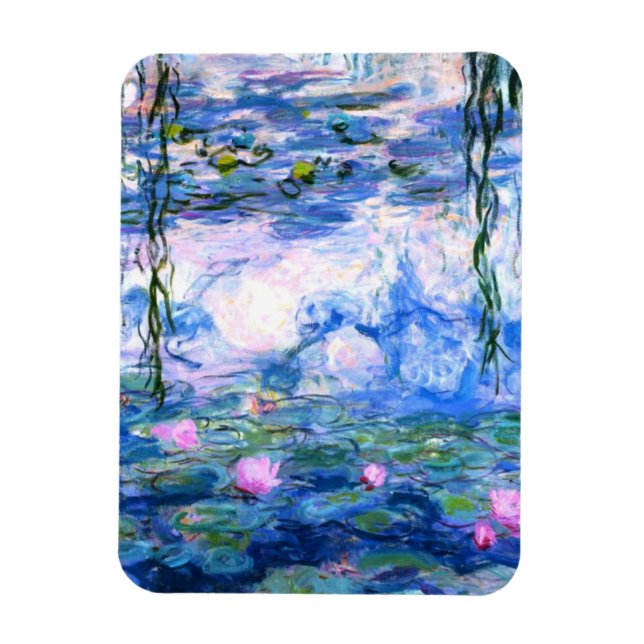 Monet Pink Water Lilies  Magnet (Vertical)