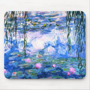 Monet Pink Water Lilies Mouse Pad