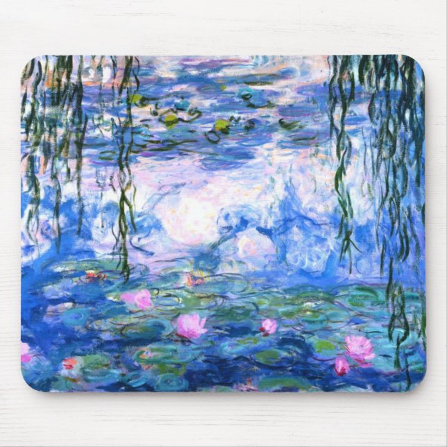 Monet Pink Water Lilies Mouse Pad (Front)