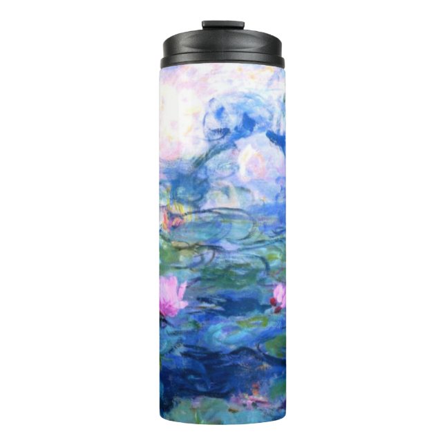 Monet Pink Water Lilies  Thermal Tumbler (Front)
