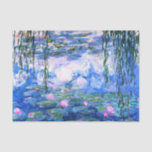 Monet Pink Water Lilies  Tissue Paper<br><div class="desc">Monet pink water lilies tissue paper featuring beautiful pink water lilies floating in a calm blue pond with lily pads. A great Monet gift for fans of impressionism and French art. Serene nature impressionism with lovely flowers and scenic pond landscape.</div>