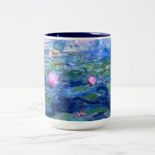 Monet Pink Water Lilies Two-Tone Coffee Mug