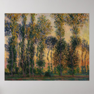 Monet - Poplars At Giverny 1888 Poster