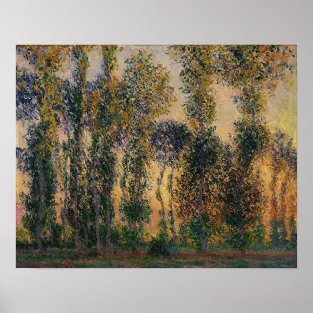 Monet - Poplars At Giverny 1888 Poster (Front)
