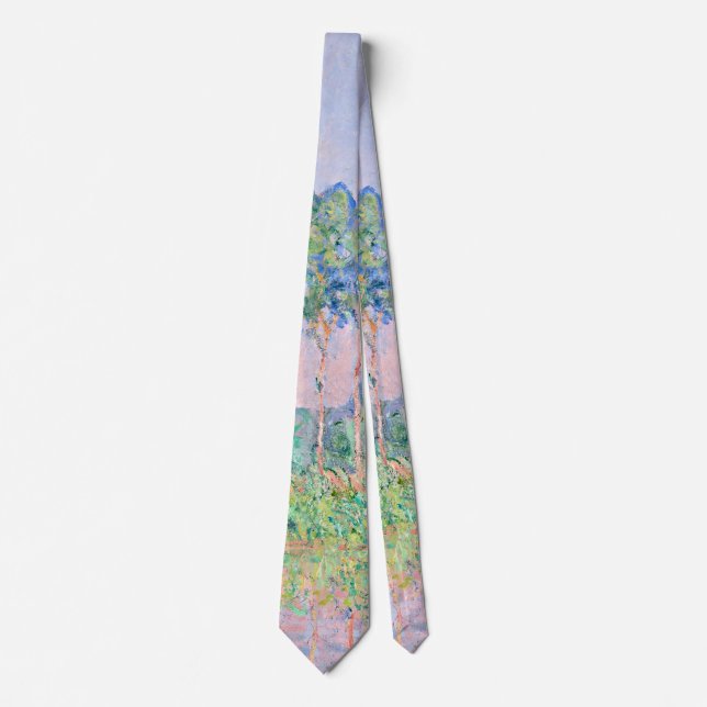 Monet - Poplars, Pink Effect Tie (Front)