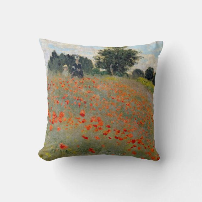 Monet Poppies Pillow (Front)