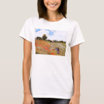 Monet Poppies T-shirt<br><div class="desc">Monet Poppies t-shirt. Oil on canvas from 1873. One of Monet’s most famous and beloved earlier paintings,  Coquelicots or Red Poppies features two women walking with their children in a sunny field of red poppy flowers. A pretty gift for fans of Monet,  Red Poppy paintings,  French art,  and Impressionism.</div>