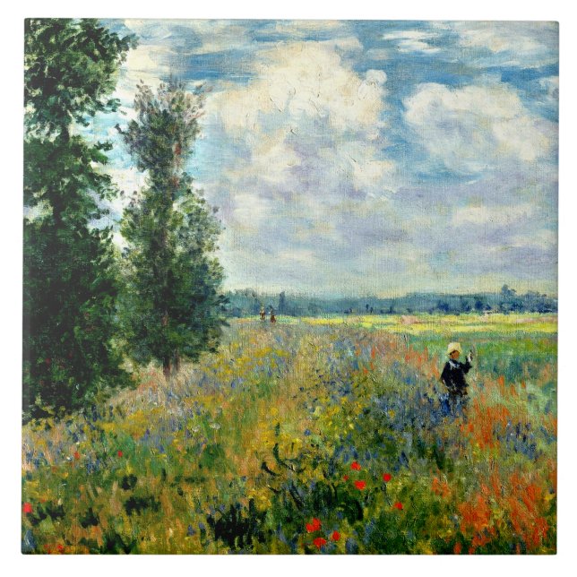 Monet - Poppy Field, Argenteuil Ceramic Tile (Front)
