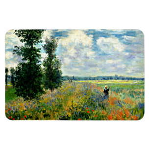 Monet - Poppy Field, Argenteuil, Impressionism art Magnet