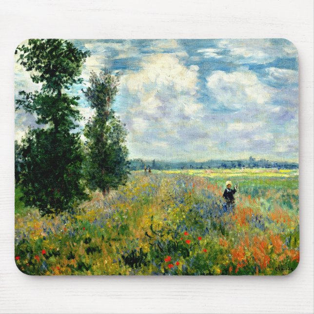 Monet - Poppy Field, Argenteuil Mouse Pad (Front)