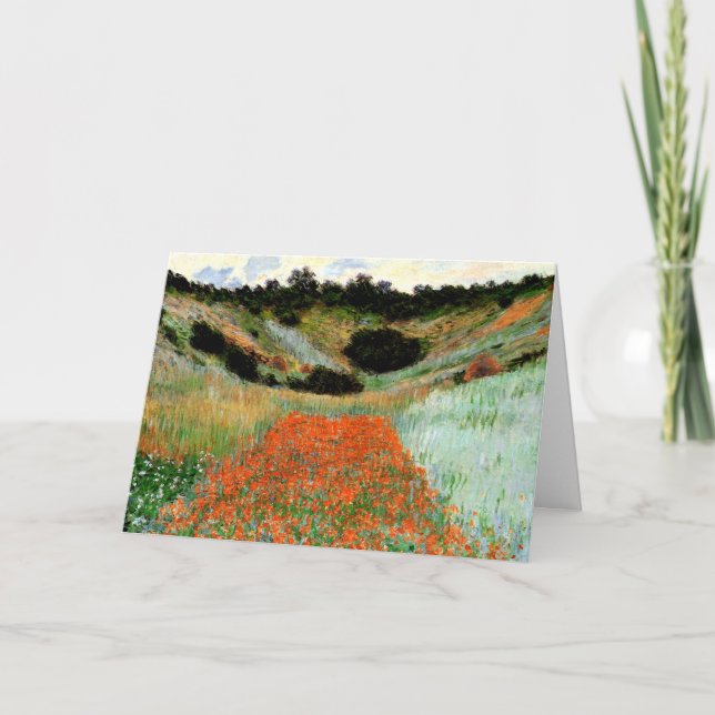 Monet - Poppy Field in a Hollow near Giverny Card (Front)