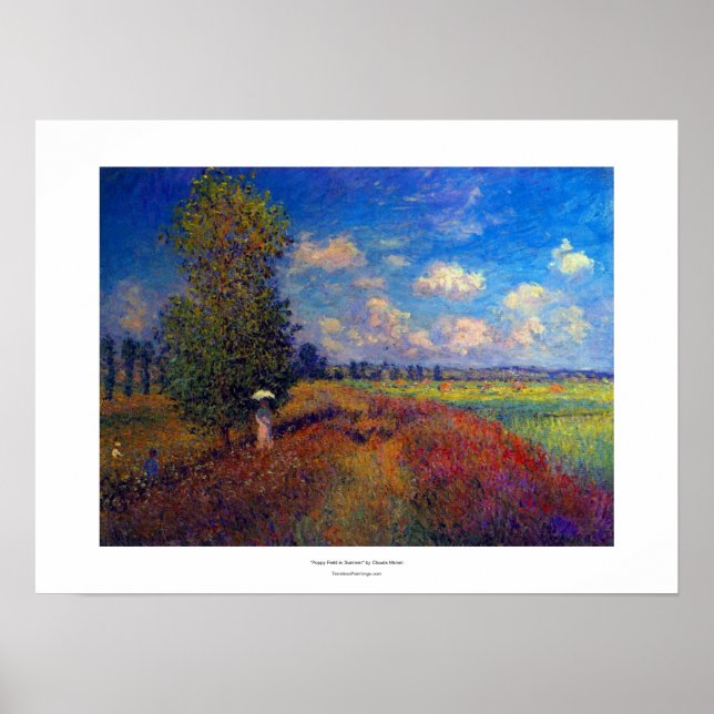 Monet poppy field summer impressionist painting poster (Front)