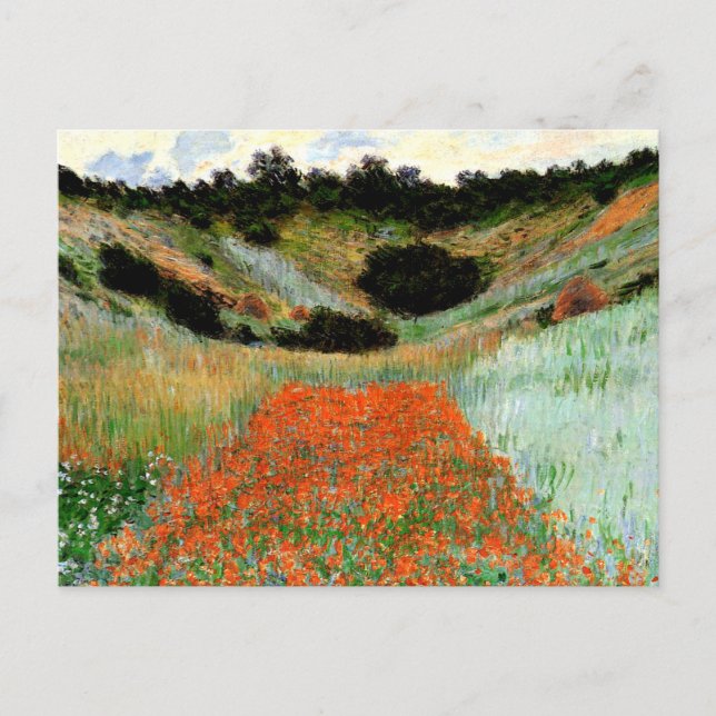 Monet - Poppy Fields in a Hollow near Giverny Postcard (Front)